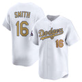 Los Angeles Dodgers #16 Will Smith White Puhics 2025 Gold Collection Limited Stitched Jersey