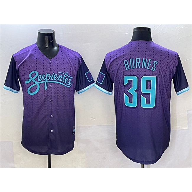 Arizona Diamondbacks #39 Corbin Burnes Purple Puhics 2025 City Connect Limited Stitched Jersey
