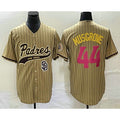 San Diego Padres #44 Joe Musgrove Tan Puhics Pinstripe 2023 City Connect Cool Base Stitched Jersey 2