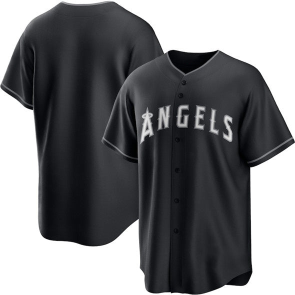 Los Angeles Angels Blank Black Puhics Lights Out Limited Stitched Jersey