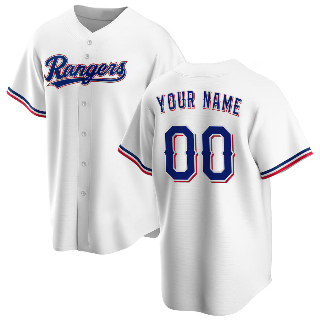Custom Texas Rangers White Puhics Home Replica Jersey