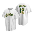 Oakland Athletics #12 Sean Murphy White Puhics Cool Base Stitched Jersey