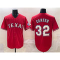 Texas Rangers #32 Evan Carter Red Puhics Cool Base Stitched Jersey