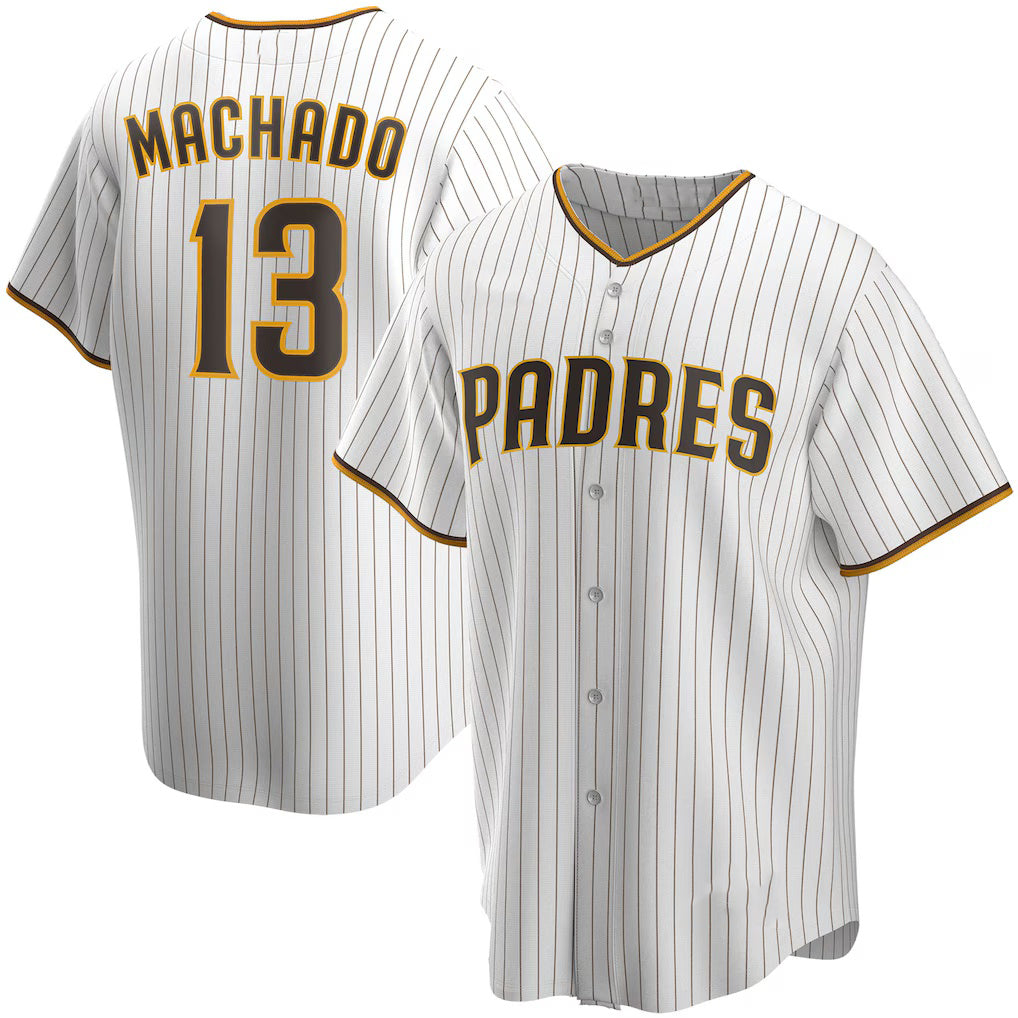 San Diego Padres #13 Manny Machado White Puhics Home Replica Player Jersey