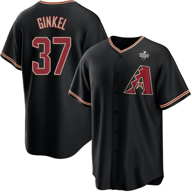 Arizona Diamondbacks #37 Kevin Ginkel Black Puhics 2023 World Series Cool Base Stitched Jersey