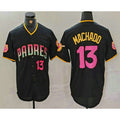 San Diego Padres #13 Manny Machado Number Black Puhics 20th Anniversary Cool Base Stitched Jersey