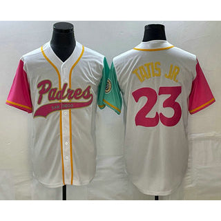 San Diego Padres #23 Fernando Tatis Jr White Puhics NEW 2023 City Connect Cool Base Stitched Jersey 3