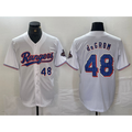 Texas Rangers #48 Jacob deGrom Number White Puhics 2024 Gold Collection Limited Cool Base Jersey 2