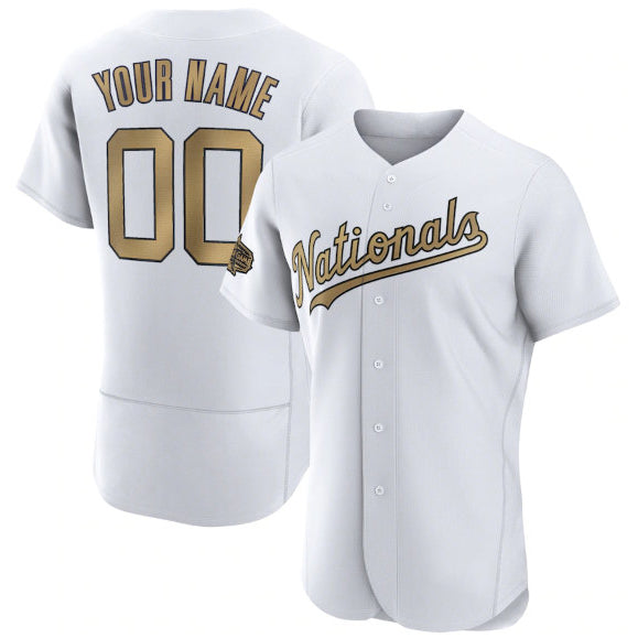Custom Washington Nationals Active Player White Puhics 2022 All-Star Flex Base Stitched Jersey