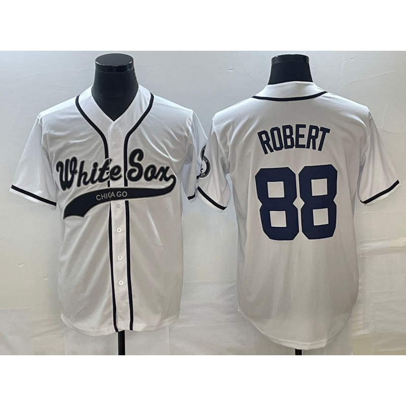 Chicago White Sox #88 Luis Robert White Puhics Cool Base Stitched Jersey 2