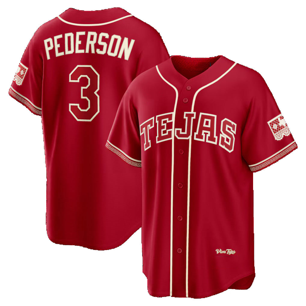 Texas Rangers #3 Joc Pederson Red Puhics 2026 City Connect Stadium Jersey