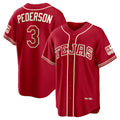 Texas Rangers #3 Joc Pederson Red Puhics 2026 City Connect Stadium Jersey