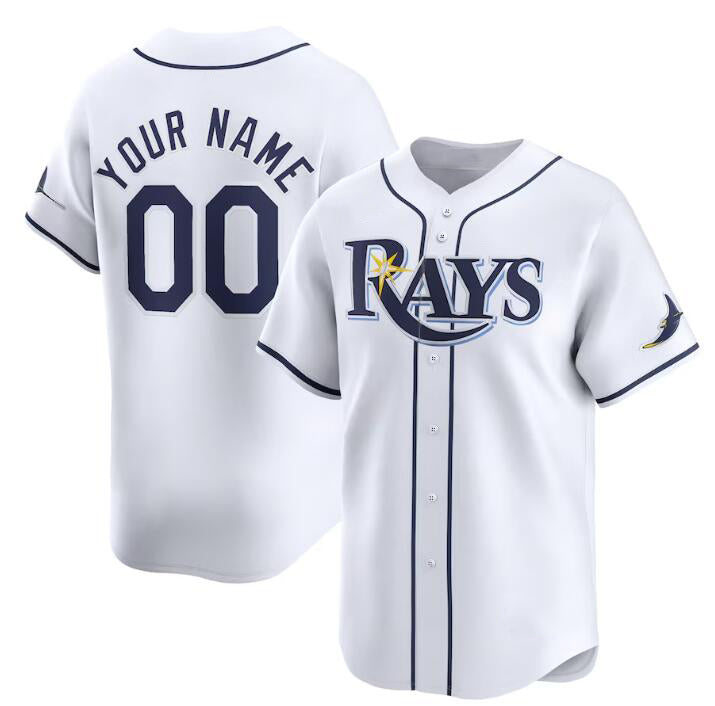 Custom Tampa Bay Rays Active Player White Puhics Home Limited Stitched Jersey