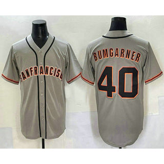 San Francisco Giants #40 Madison Bumgarner Grey Puhics Cool Base Stitched Jersey