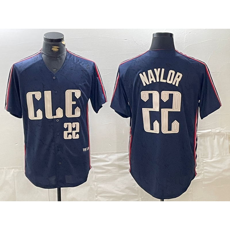 Cleveland Guardians #22 Josh Naylor Number Navy Puhics 2024 City Connect Limited Stitched Jersey