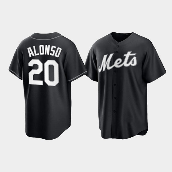 New York Mets #20 Pete Alonso Black Puhics Cool Base Stitched Jersey