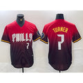 Philadelphia Phillies #7 Trea Turner Red Puhics 2024 City Player Number Cool Base Jersey 2