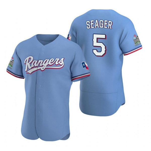 Texas Rangers #5 Corey Seager Light Blue Puhics Flex Base Stitched Jersey