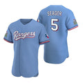 Texas Rangers #5 Corey Seager Light Blue Puhics Flex Base Stitched Jersey