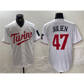 Minnesota Twins #47 Edouard Julien White Puhics Cool Base Stitched Jerseys