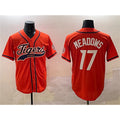 Detroit Tigers #17 Parker Meadows Orange Puhics With Patch Cool Base Stitched Jersey 2