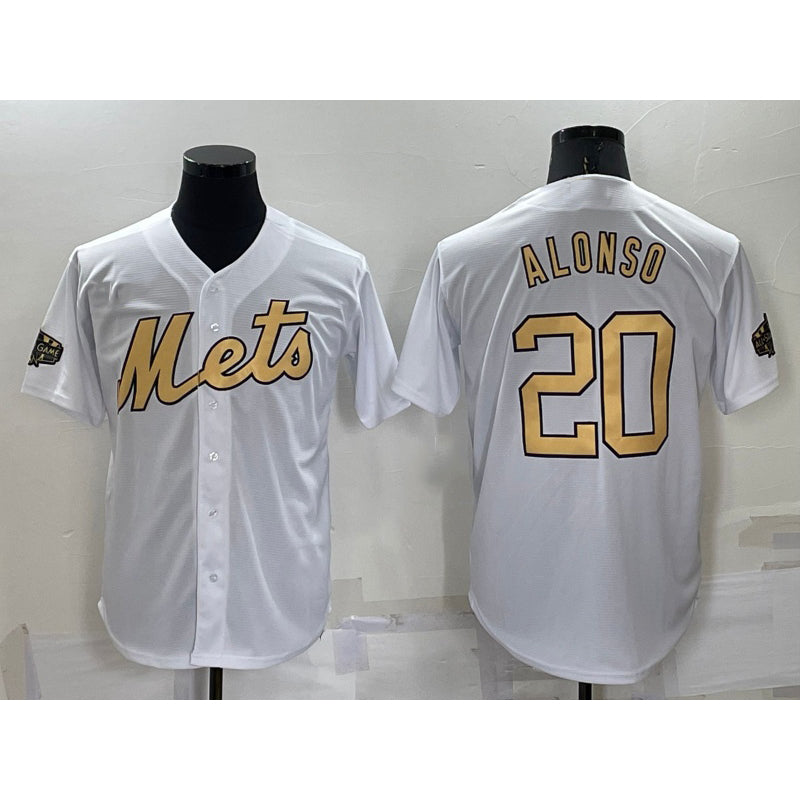 New York Mets #20 Pete Alonso White Puhics 2022 All Star Stitched Cool Base Jersey