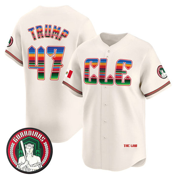 Cleveland Guardians #47 Donald Trump Cream Puhics Mexico Vapor Premier Limited Stitched Jersey