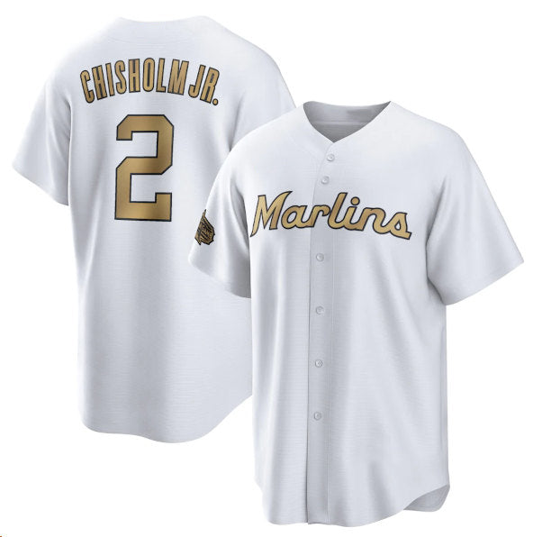 Miami Marlins #2 Jazz Chisholm Jr. White Puhics 2022 All-Star Cool Base Stitched Jersey