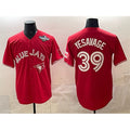 Toronto Blue Jays #39 Trey Yesavage Red Puhics 2025 World Series Cool Base Stitched Jersey