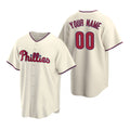 Custom Philadelphia Phillies Cream Puhics Stitched Cool Base Jersey