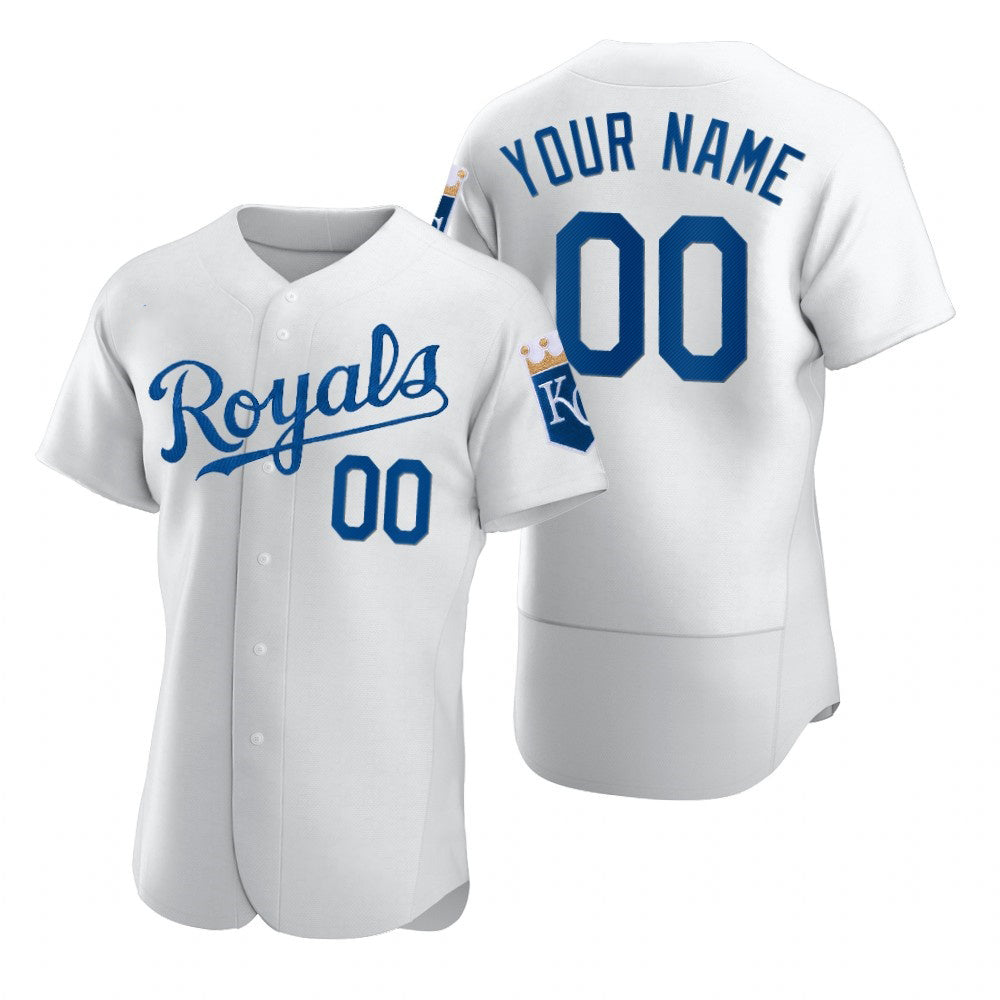 Custom Kansas City Royals White Puhics 2020 Stitched Flex Base Jersey