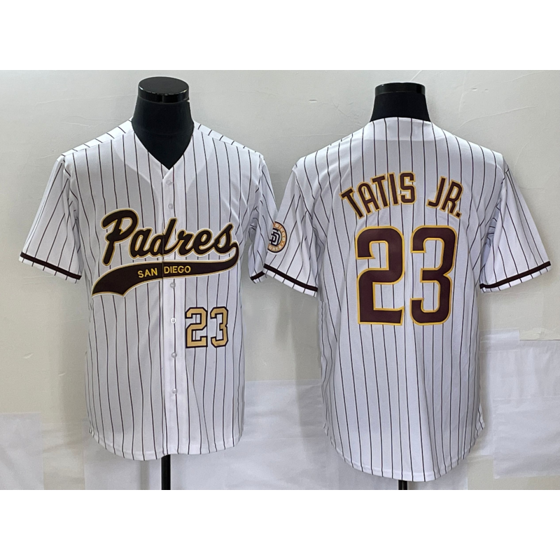 San Diego Padres #23 Fernando Tatis Jr Number White Puhics NEW 2023 Cool Base Stitched Jersey