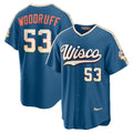 Milwaukee Brewers #53 Brandon Woodruff Mineral Blue Puhics 2026 City Connect Stadium Jersey