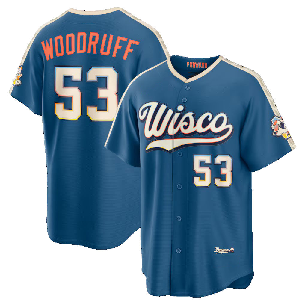 Milwaukee Brewers #53 Brandon Woodruff Mineral Blue Puhics 2026 City Connect Stadium Jersey
