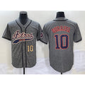 Houston Astros #10 Yuli Gurriel Number Grey Puhics Gridiron Cool Base Stitched Jersey