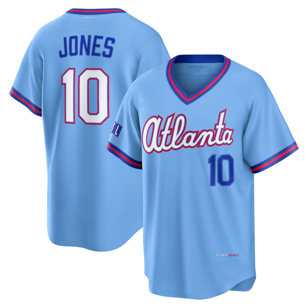 Atlanta Braves #10 Chipper Jones Powder Blue Puhics 2026 City Connect Stadium Jersey