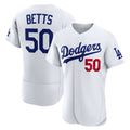 Los Angeles Dodgers #50 Mookie Betts White Puhics Home Authentic Jersey