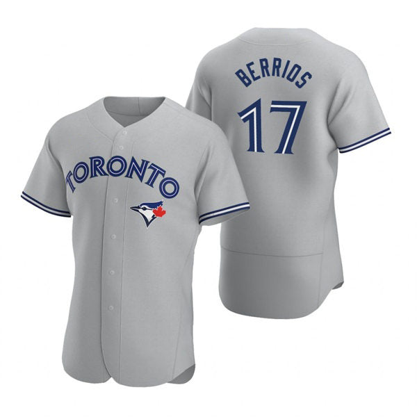 Toronto Blue Jays #17 Jose Berrios Gray Puhics Road Flex Base Player Jersey