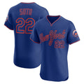 New York Mets #22 Juan Soto Royal Puhics Alternate 2 Elite Jersey