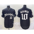 Philadelphia Phillies #10 J.T. Realmuto Black Puhics Gothic Vapor Limited Stitched Jersey