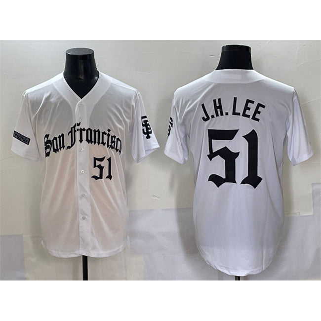 San Francisco Giants #51 Jung Hoo Lee White Puhics 'Gothic Fog Edition' Vapor Premier Limited Stitched Jersey