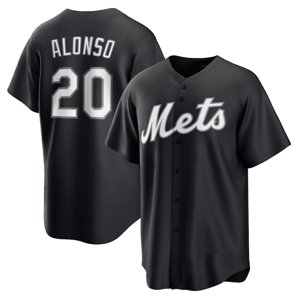 New York Mets #20 Pete Alonso Black Puhics Replica Player Jersey