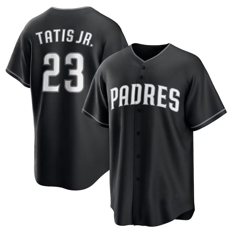 San Diego Padres #23 Fernando Tatis Jr. Black Puhics Limited Stitched Jersey
