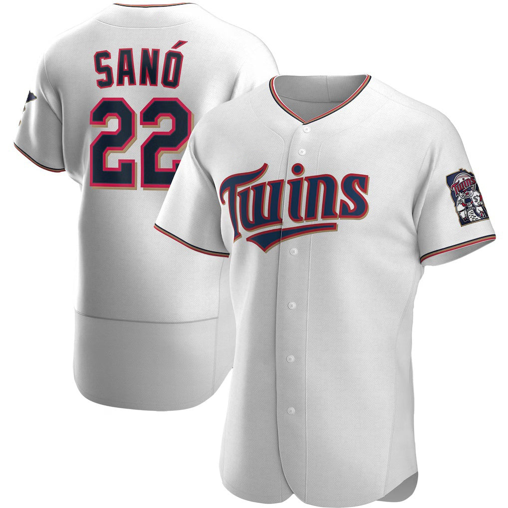 Minnesota Twins #22 Miguel Sano White Puhics Home Authentic Player Jersey