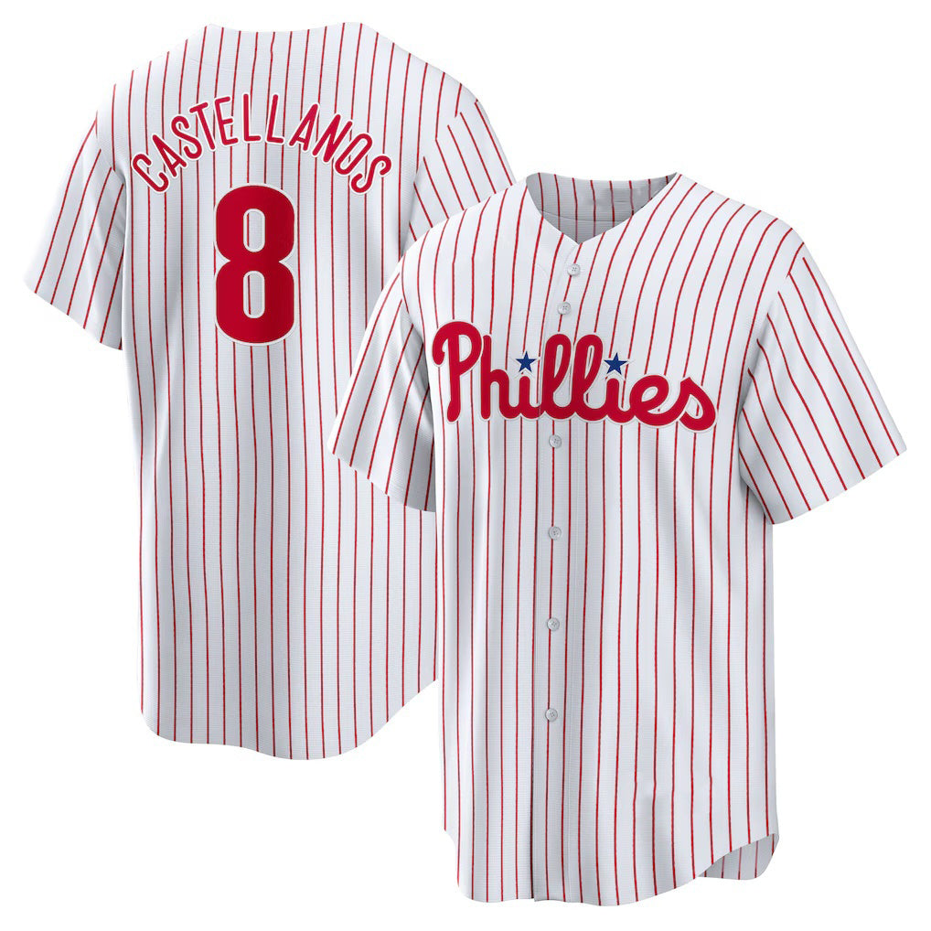 Philadelphia Phillies #8 Nick Castellanos White Puhics Replica Player Jersey