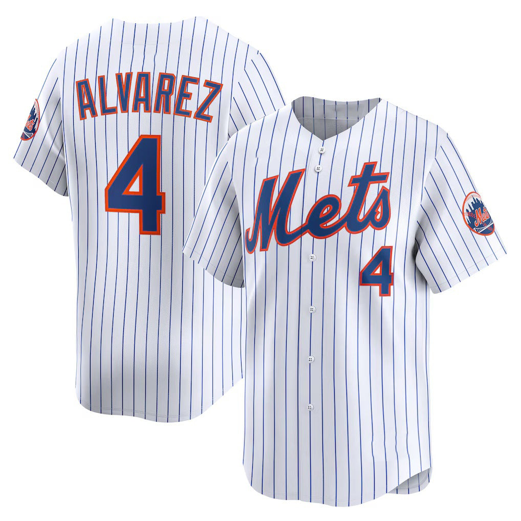 New York Mets #4 Francisco Alvarez White Puhics Home Limited Player Jersey