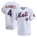 New York Mets #4 Francisco Alvarez White Puhics Home Limited Player Jersey