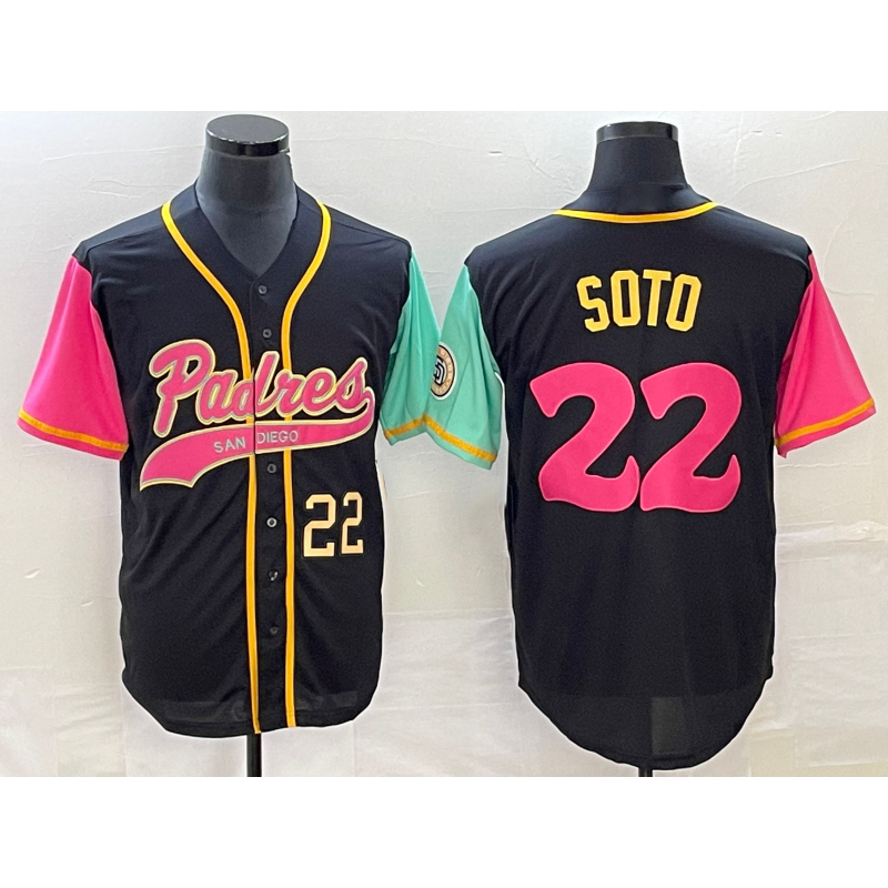 San Diego Padres #22 Juan Soto Number Black Puhics NEW 2023 City Connect Cool Base Stitched Jersey