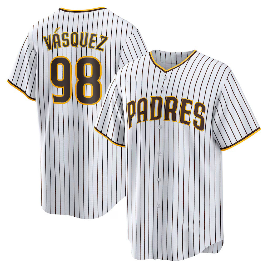 San Diego Padres #98 Randy Vasquez White Puhics Home Replica Jersey