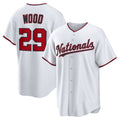 Washington Nationals #29 James Wood White Puhics Home Replica Jersey